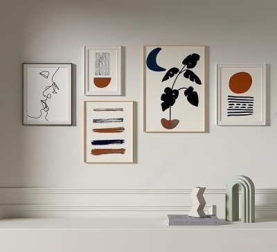 现代简约装饰画3D模型下载